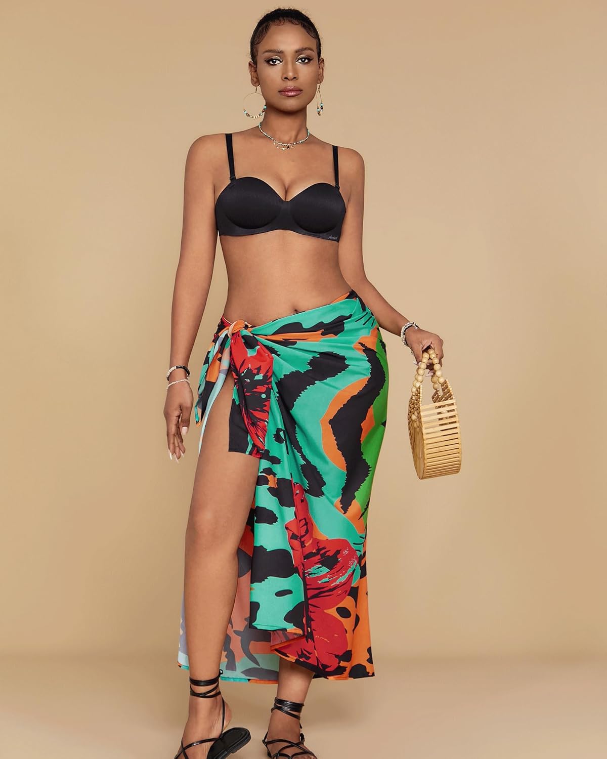 Bsubseach Women Sarong Swimsuit Coverups Long Pareo Bikini Wraps Skirt Beach Bathing Suit Cover Up - Image 3