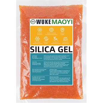 400 g Silica Gel Reusable Silica Gel Bag Desiccant Silica Bag Silica Balls Silica Gel for Clothing Storage Devices Car Dehumidifier with Colour Moisture Display Orange to Green