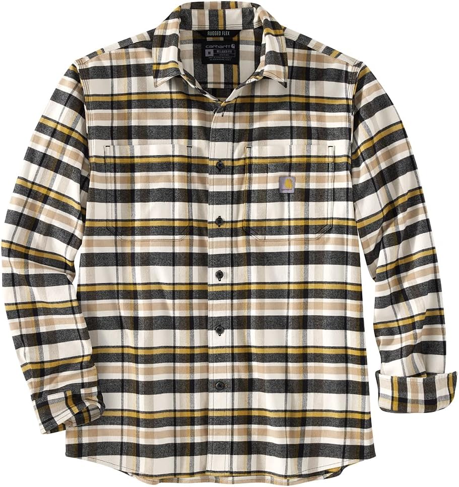 Carhartt Men's Rugged Flex Relaxed Fit Midweight Flannel Long-Sleeve Plaid Shirt
