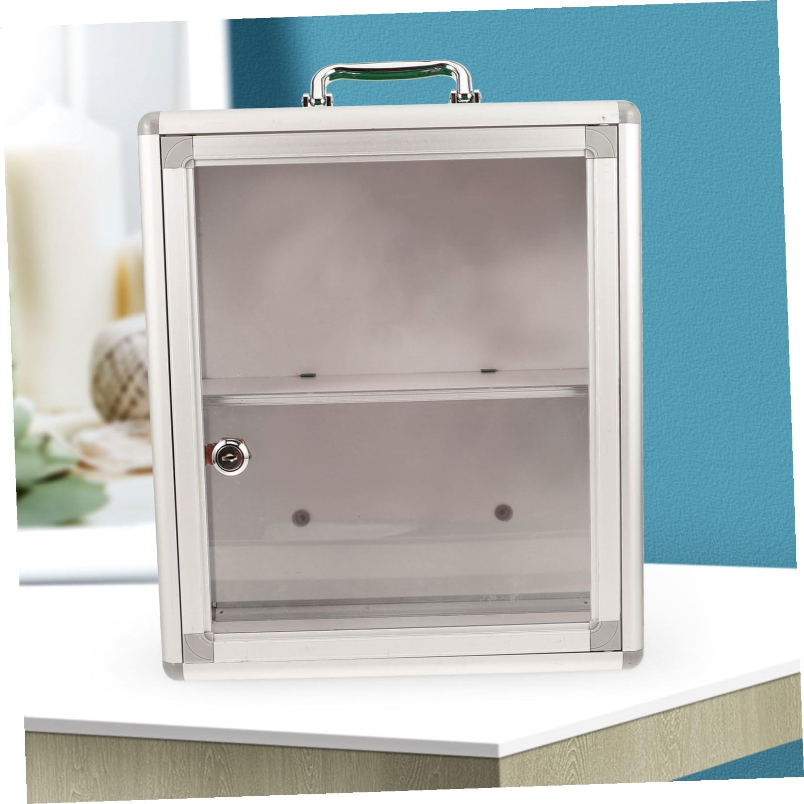 Alipis Botiquín de Primeros Auxilios y Almacenamiento Clasificado de Pared Gran Capacidad, Diseño Montado, Puerta Transparente para Uso en Hogar o Coche