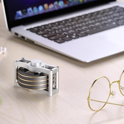 Miniatura 5 de Latón Spning Top, juguetes de escritorio cinéticos Fidget Spinner (gris)