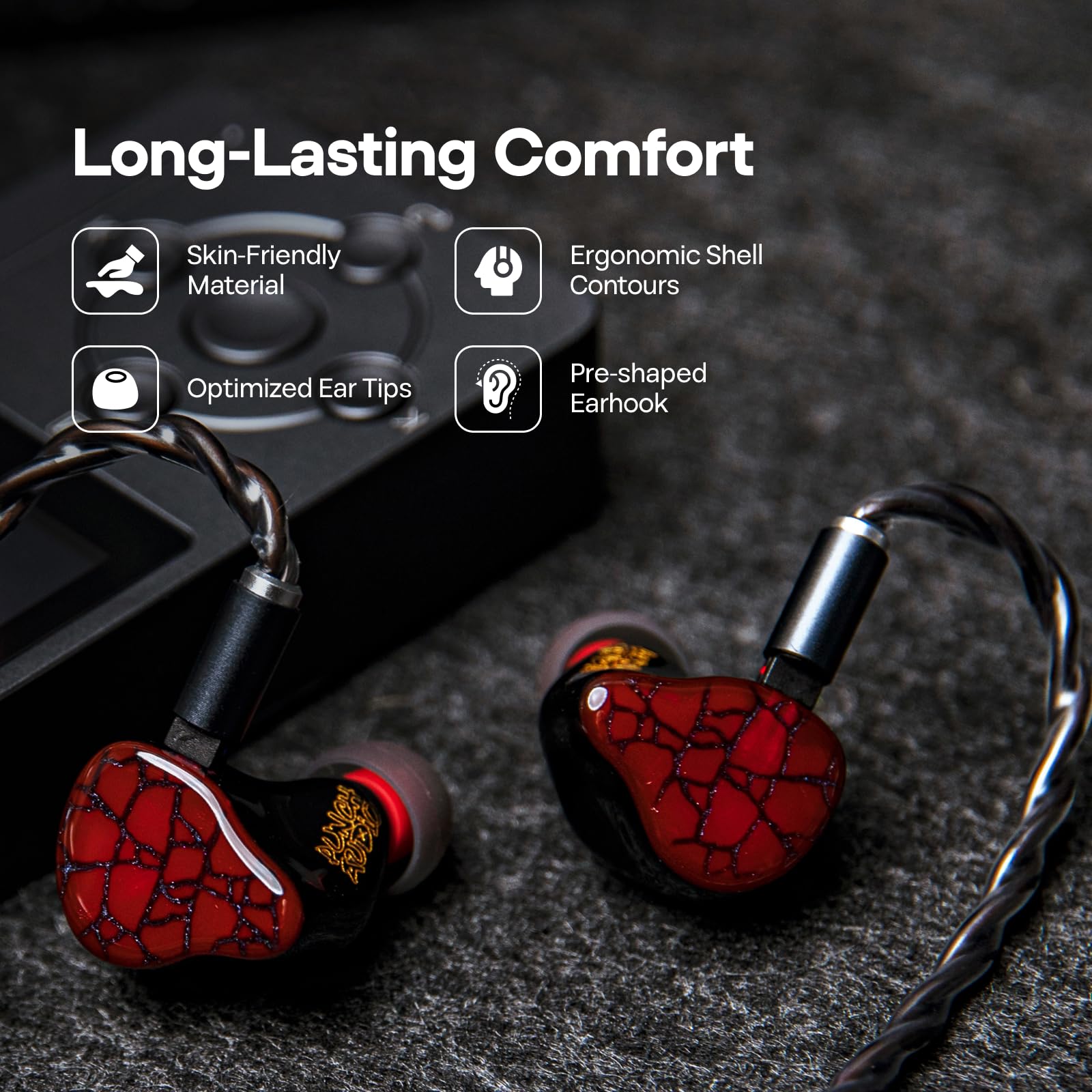 Linsoul Punch Audio Martilo in Ear Monitor, 1 Planar + 2BA + 2DD Ecouteurs basshead à conducteur Hybride, IEM filaires HiFi, avec détails précis pour Le Monitoring EDM Hip-Hop