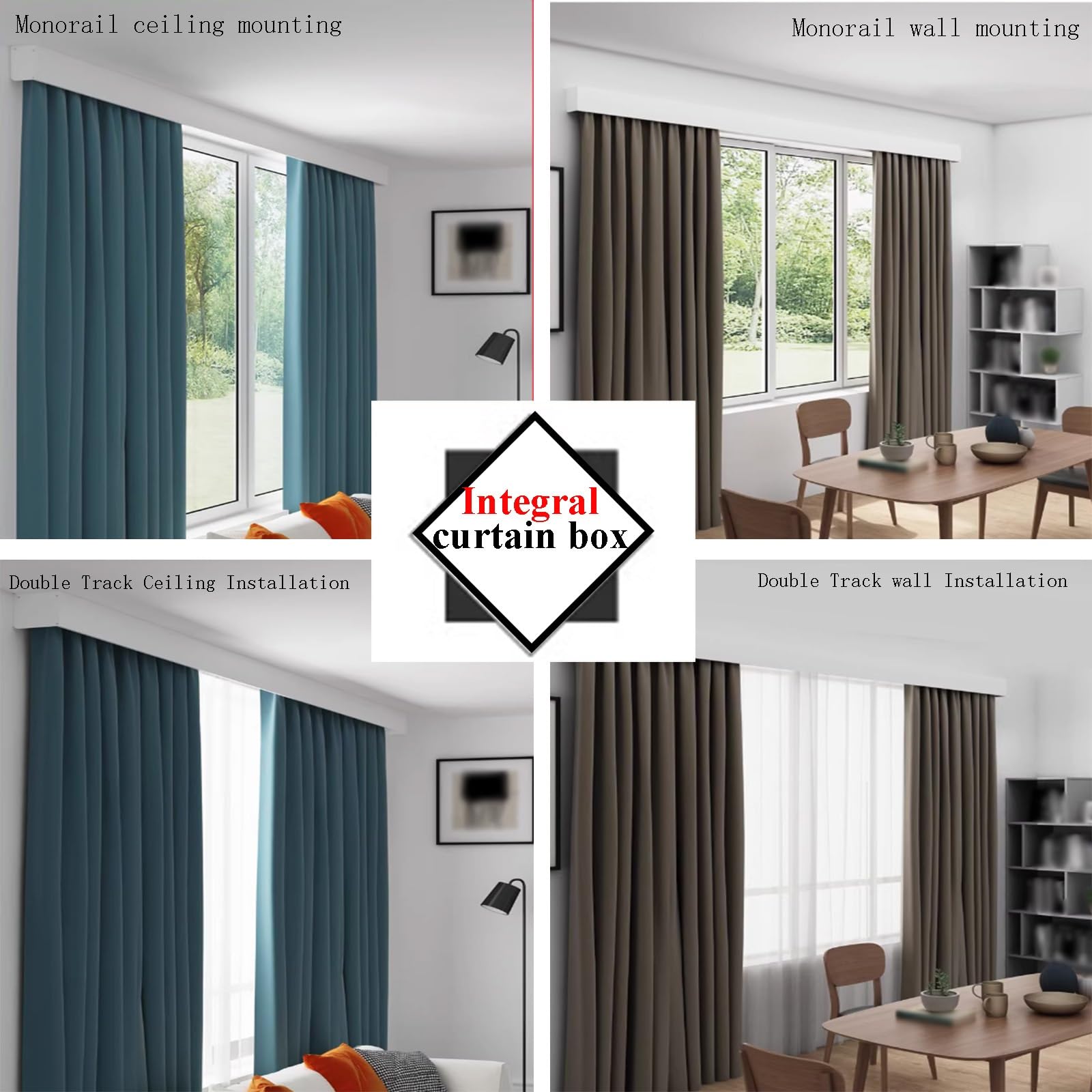 Reinweiße Gardinenstangen – Wandmontage 150 cm/59 Zoll perfekte Sichtschutzlösung für Wohnzimmer und Schlafzimmer einläufige Umzugskartons idealer Raumteiler.