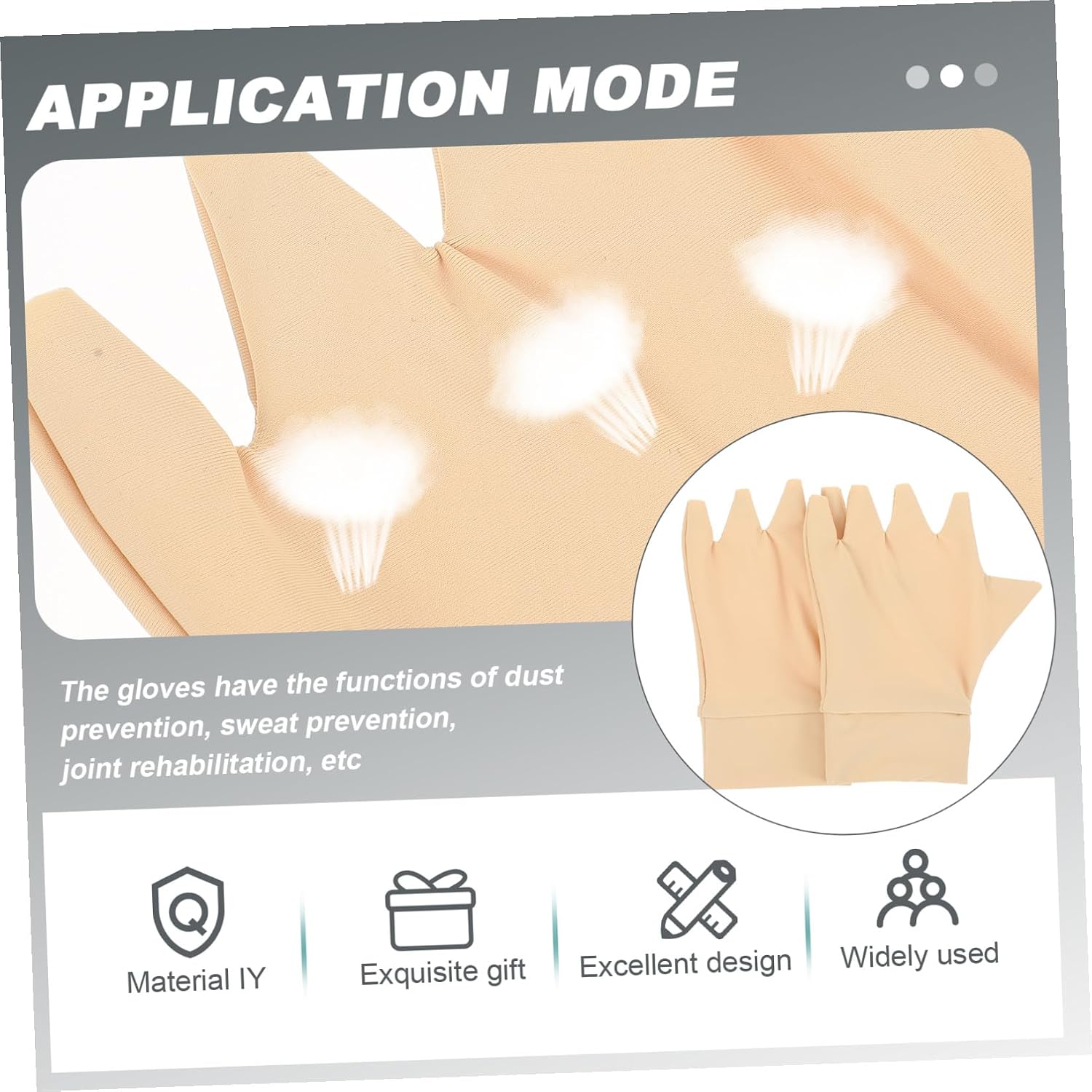 Breathable Arthritis Compression Gloves Half-finger Hand Protectors for Pain Relief and Support for Daily Wear Beige