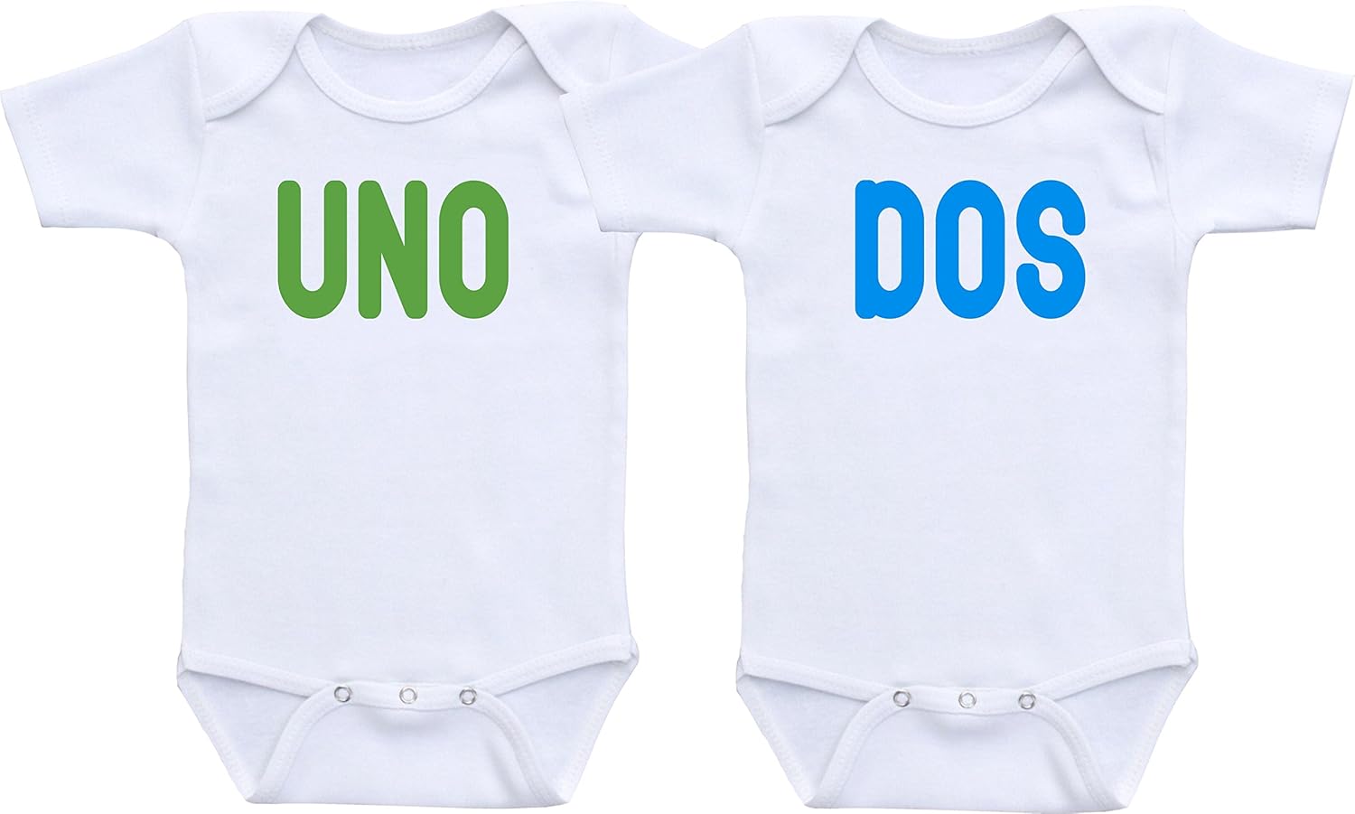UNO DOS - Cute Twin Baby Bodysuit Set (2 Bodysuits)