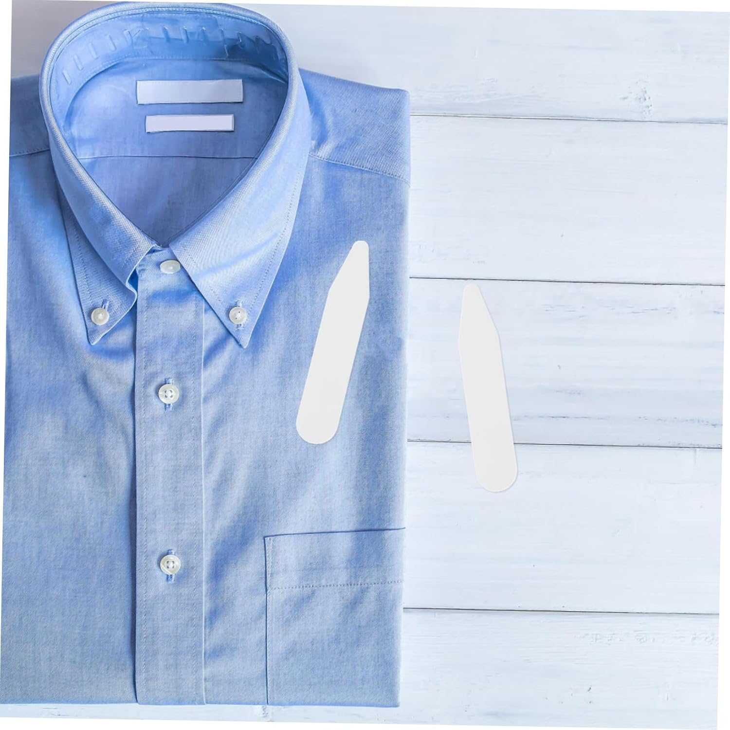 BESTYASH 100pcs Plastic Collar Stays for Men Adhesive Shirt Collar Inserts Dress Shirt Supports