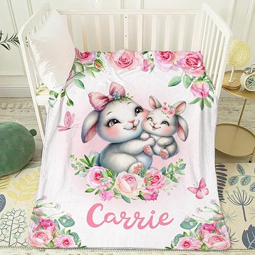 Miniatura 283 de Butterfly Custom Baby Blanket with Name Personalized Baby Blanket for Girl Boy Birthday Chirstmas Gift Customized Baby Receiving Blanket for Newborn