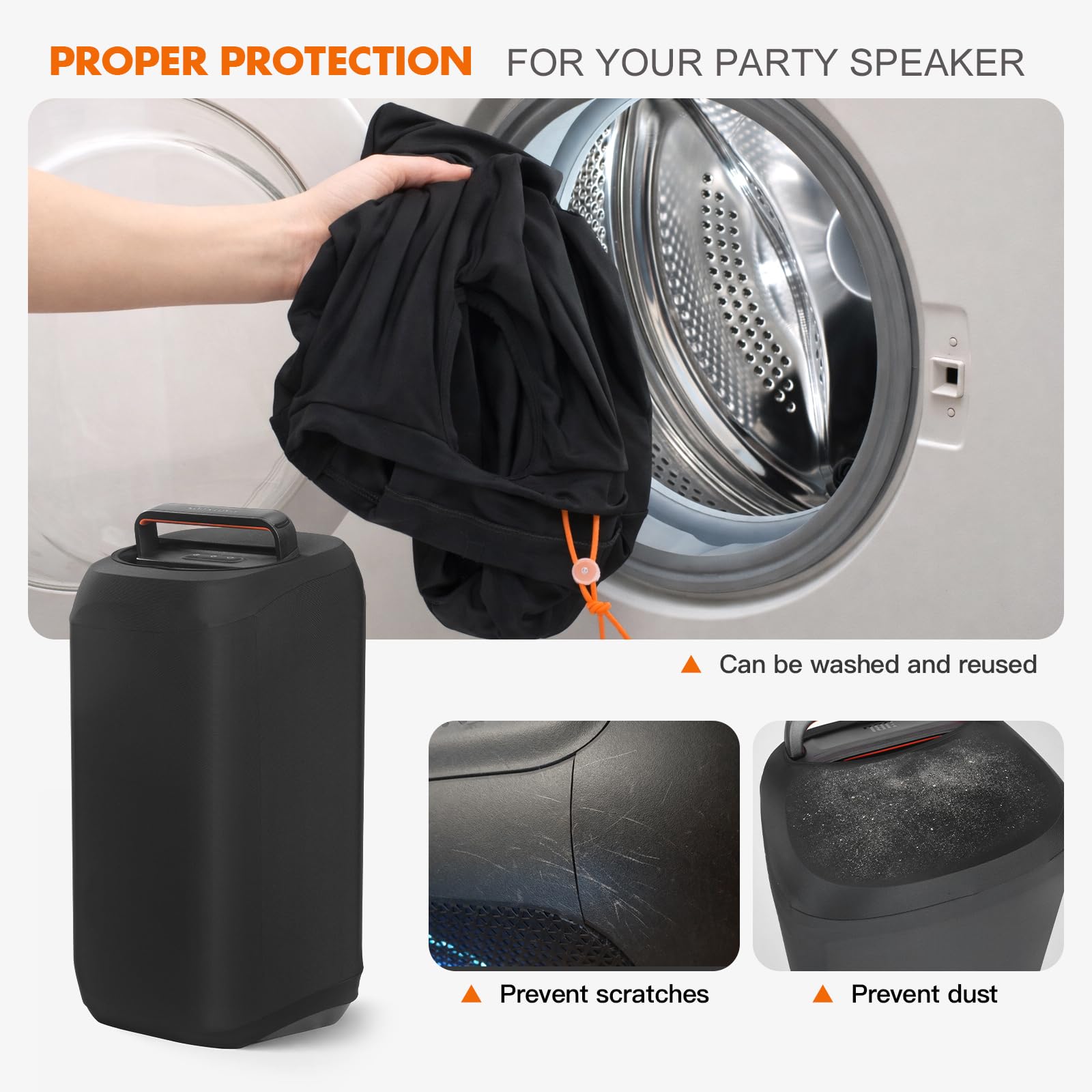 PartyBox 120 Housse de protection compatible avec haut-parleur portable JBL PartyBox 120, housse de rangement de voyage extensible pour accessoires de haut-parleur d'extérieur