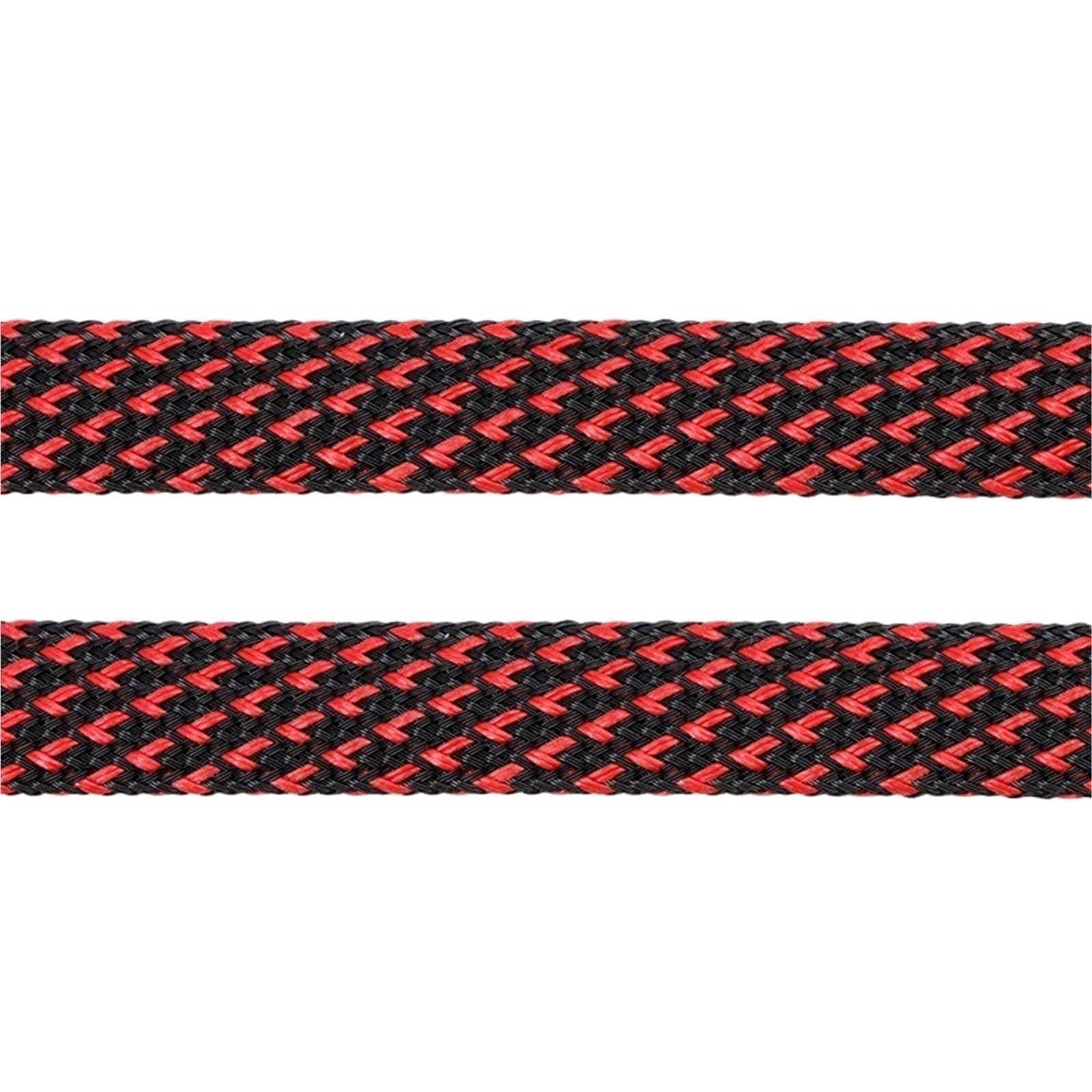 Cubre Cables Funda de Cable con Aislamiento Pet de 2mm - 50mm, Funda de Alambre expandible Ajustada Negra y roja, Tubo de Funda de Malla Trenzada de Nailon ignífugo(Black Red,20mm,15 Meters)