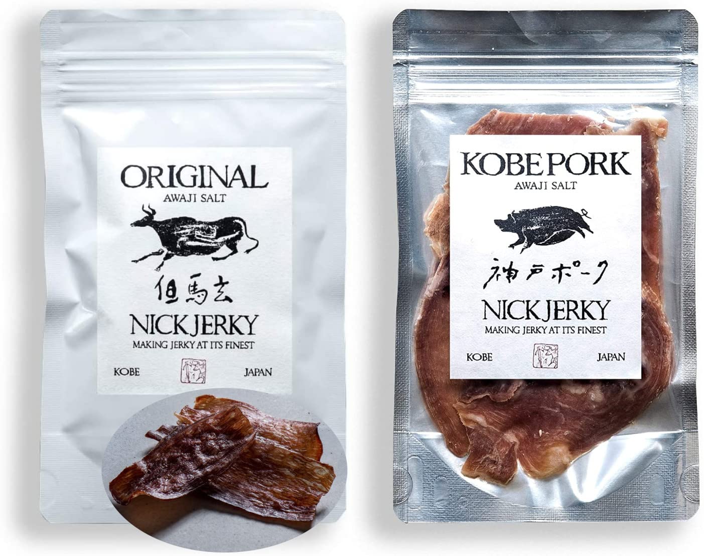 Amazon | NICKJERKY 但馬玄ビーフジャーキーと神戸ポークジャーキー 
