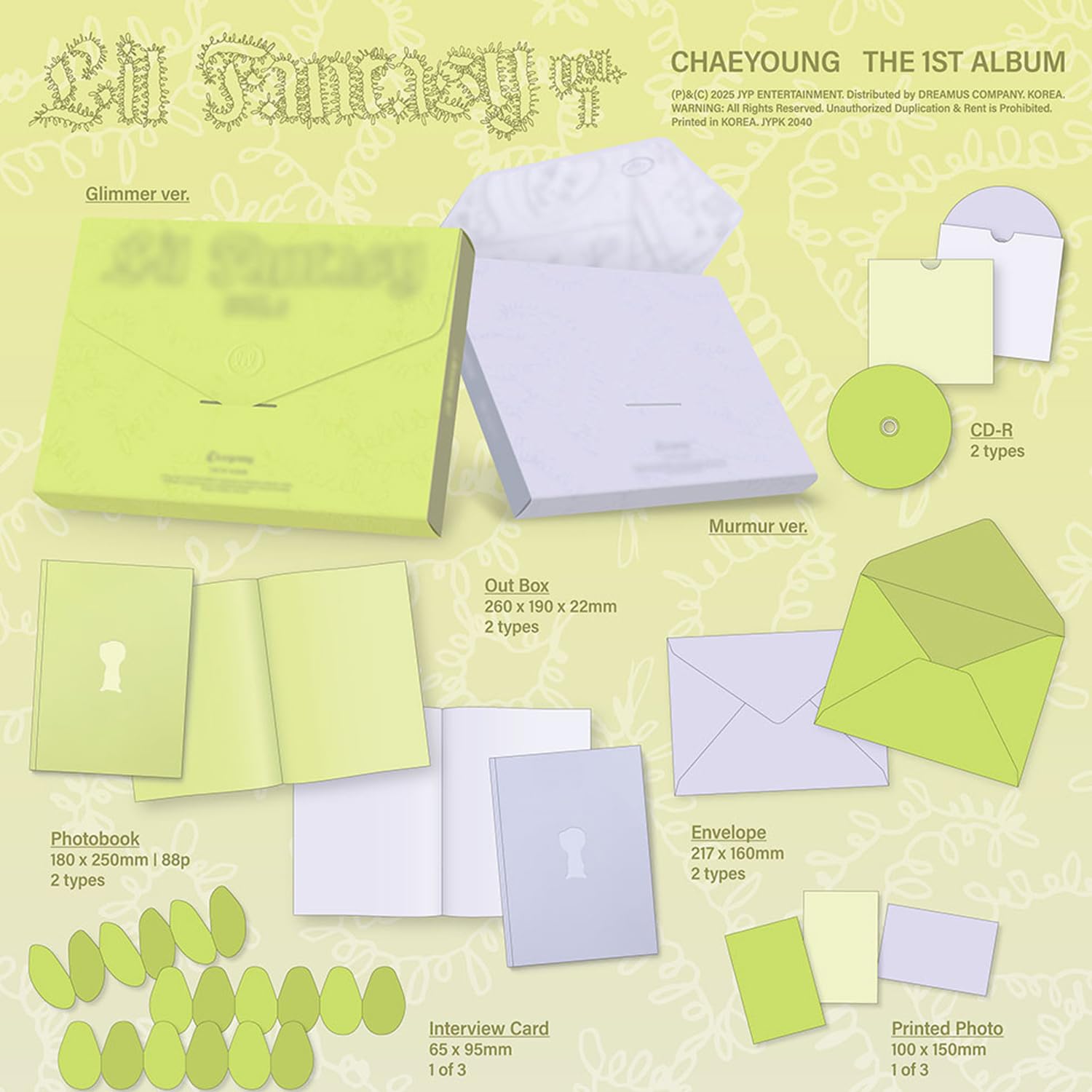 TWICE CHAEYOUNG - The 1st Album [LIL FANTAST vol.1] (Murmur Ver.) Out Box R + Photobook + Interview Card + Folded Poster + Key Tag + Gift