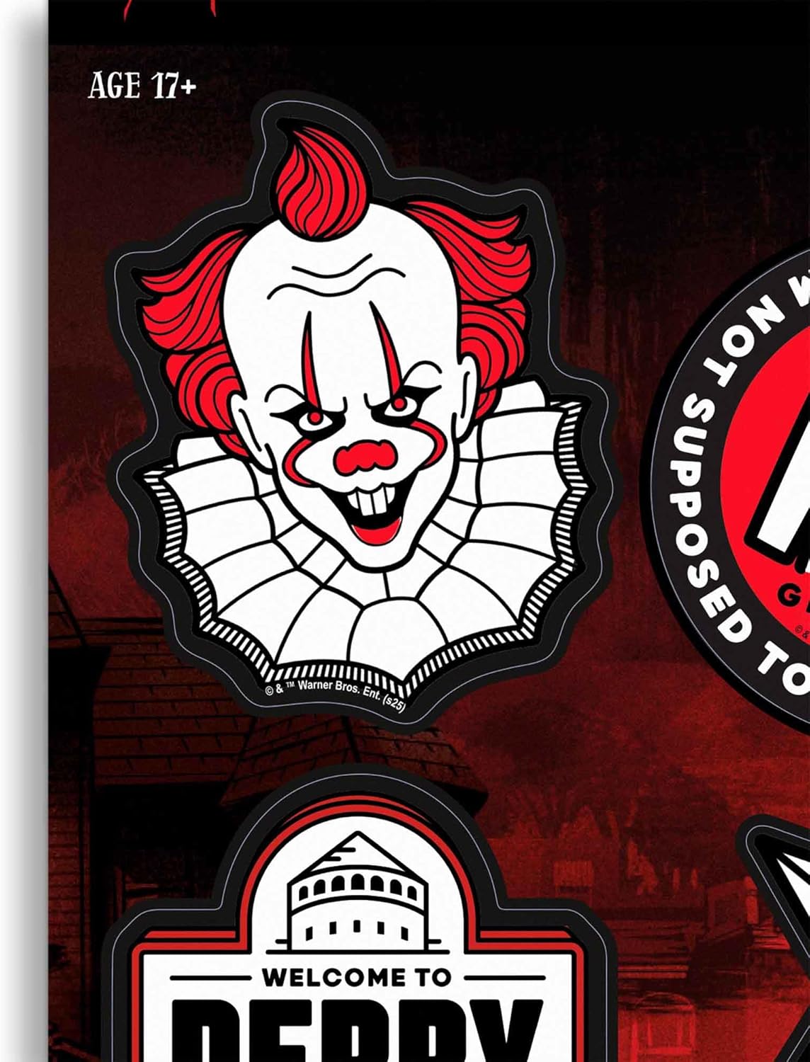 IT Movie Icons Adhesive Vinyl Decals - Spooky Set of IT Stickers for Water Bottle or Laptop, 1 Pack (4 Count) - Image 4