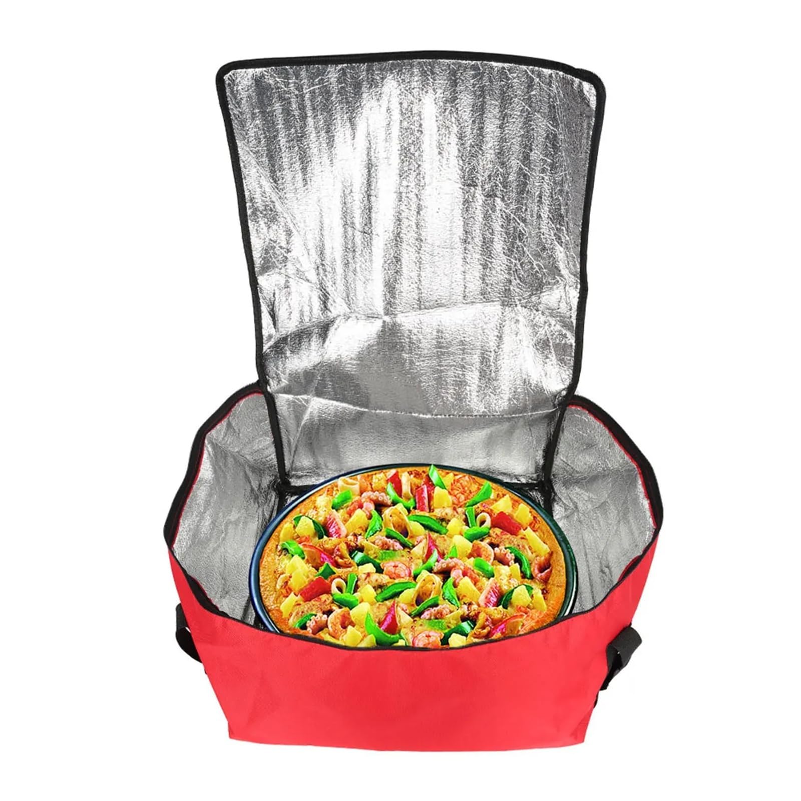 Bolsas Aisladas para Pizza, Bolsa de entrega de alimentos con aislamiento, bolsa de entrega de Pizza portátil Uso apto para alimentos fríos y calientes, bolsa de supermercado reutilizable con aislamie