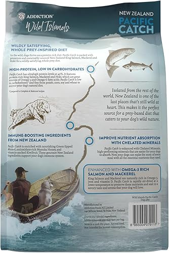 Miniatura 9 de Addiction Wild Islands Pacific Catch Premium King Salmon Mackerel & Hoki Alimento seco para perros