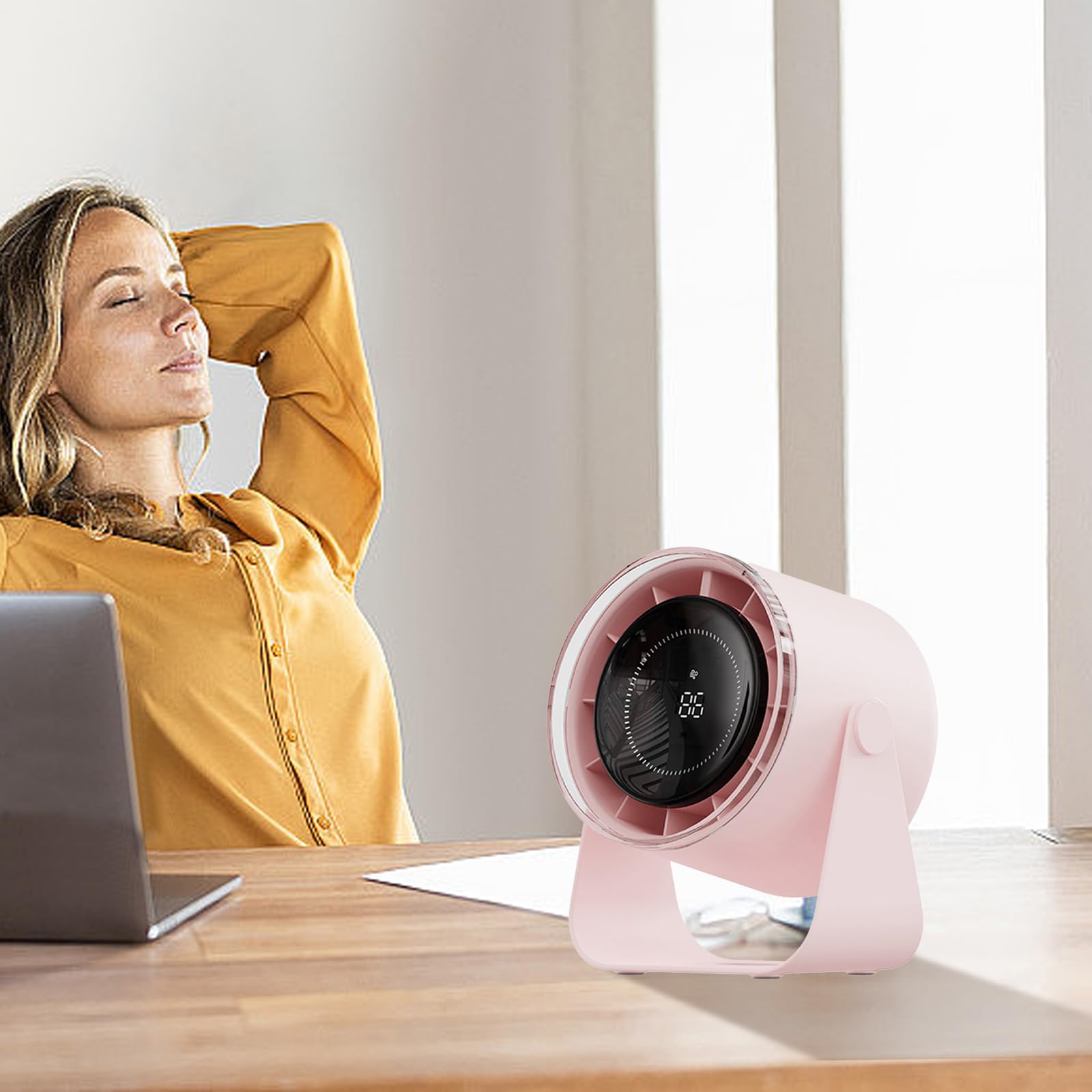 Ventilatore da tavolo ricaricabile, ventilatore portatile USB scrivania scrivania potente tecnologia di circolazione dell'aria funzionamento silenzioso