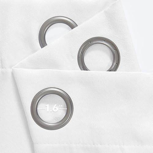 Miniatura 6 de jinchan Cortinas blancas para sala de estar, cortina de ventana texturizada en relieve de 63 pulgadas de largo, elegante cortina de seda sintética