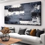 Orvannaatr Framed Abstract Wall Art Yellow abstract pattern50x100CM Grey blue and yellow tones art Wall Pictures modern Canvas Adaptation Bedroom Kitchen Office Decor