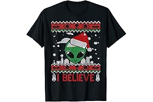I Believe in UFO Alien Christmas T-Shirt