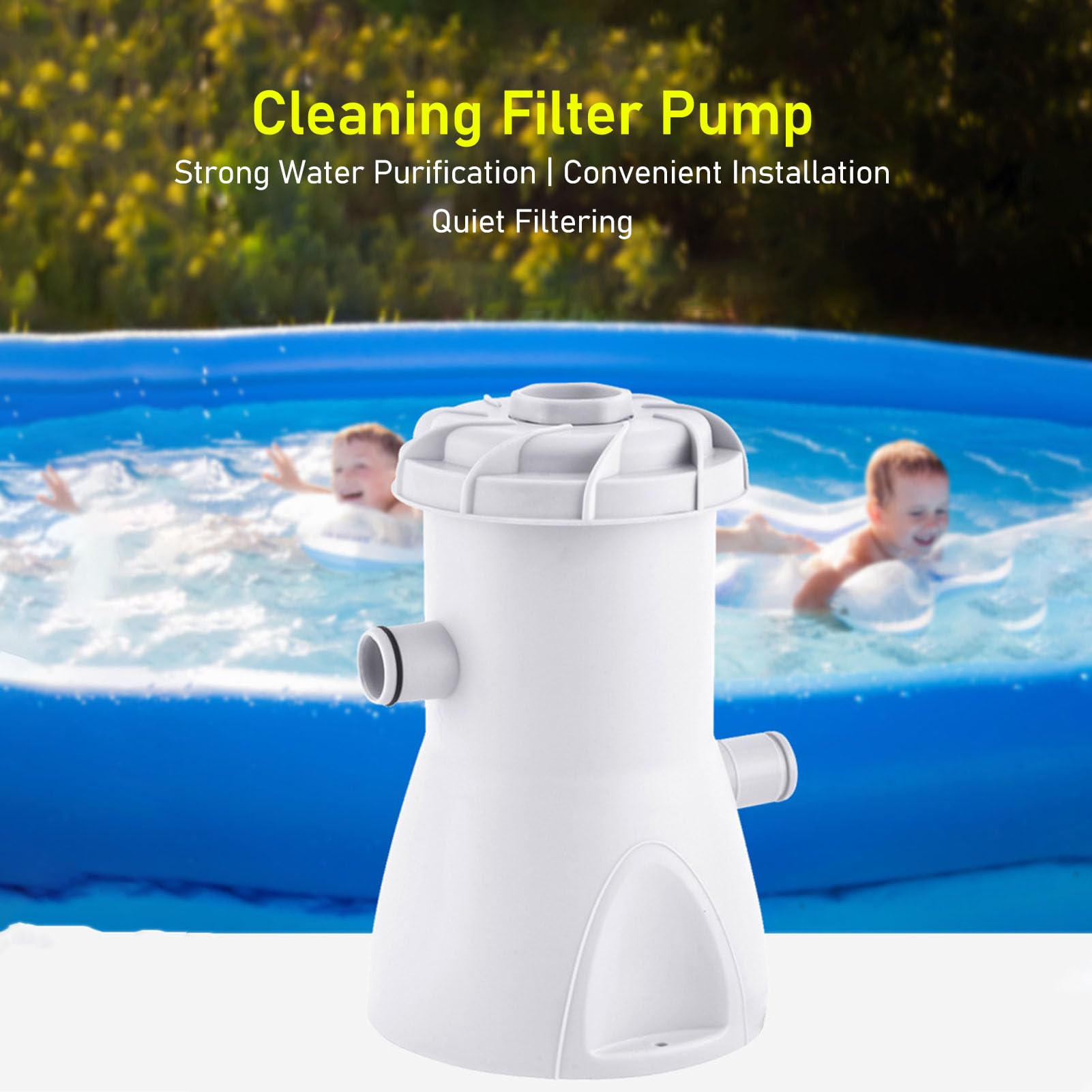 Pompa Filtro per Piscina Design a configurazione Rapida per Piscine gonfiabili e con Cornice, Mantiene l'acqua limpida, Pompa Filtro a Cartuccia per Piscina con