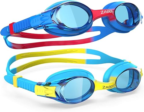 K20 - Gafas de natación para niños y niñas de 3 a 14 años de edad, antivaho 100% protección UV con bolsa de viaje