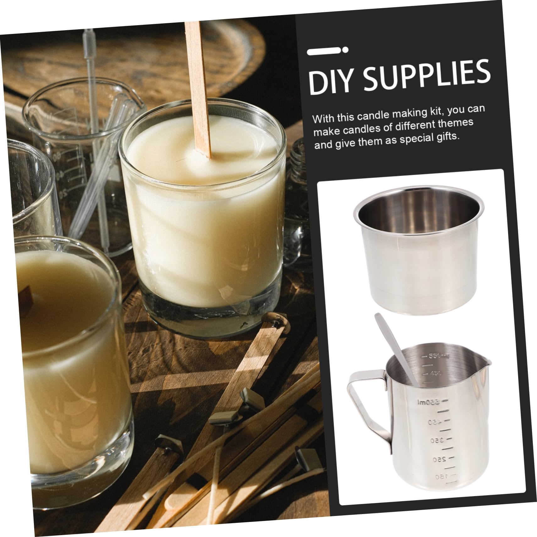 ULDIGI Material para Hacer Velas Diy, Juego de 1 Set de Acero Inoxidable