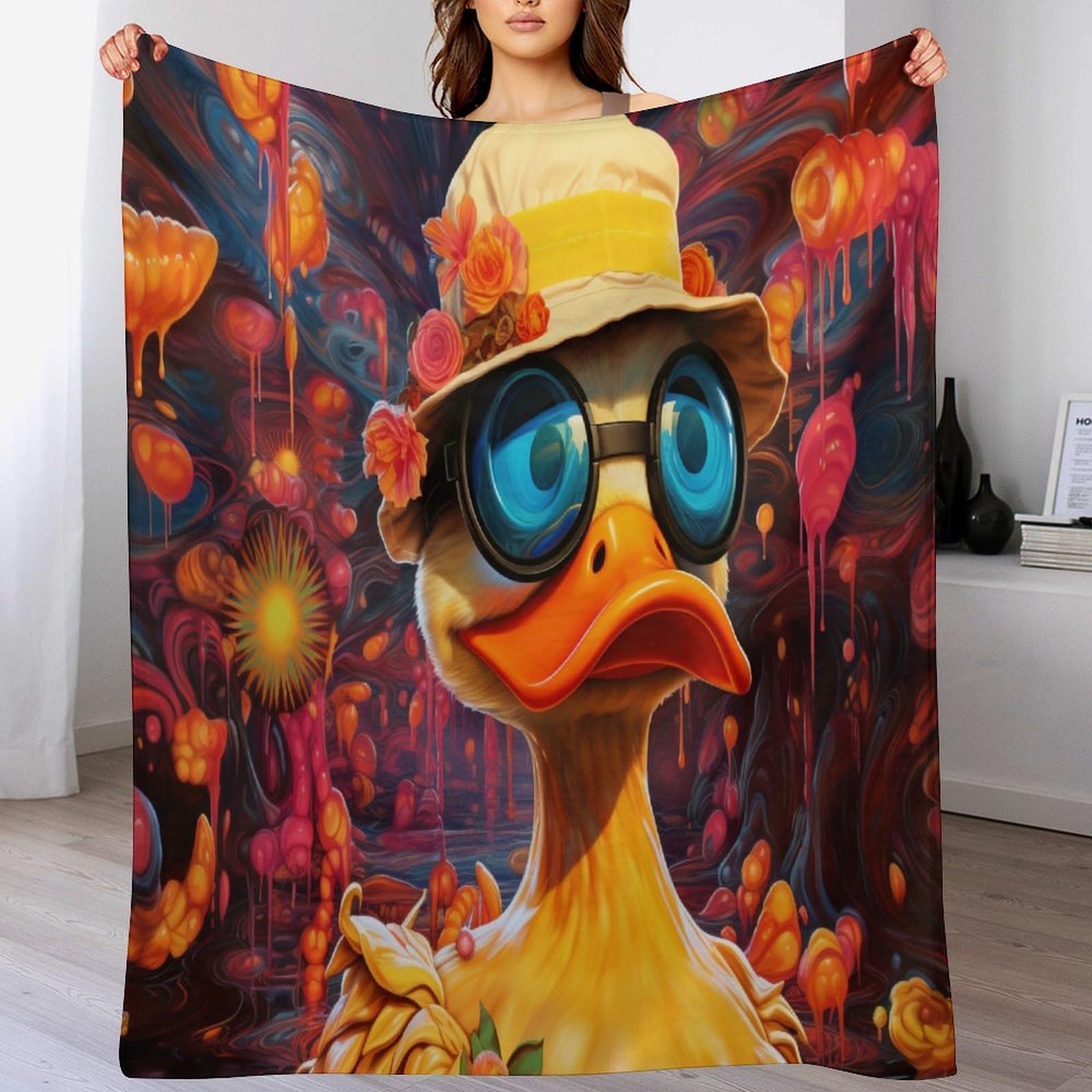 Couverture canard plaid polaire lit canapé bébé couverture flanelle chaude 130x150