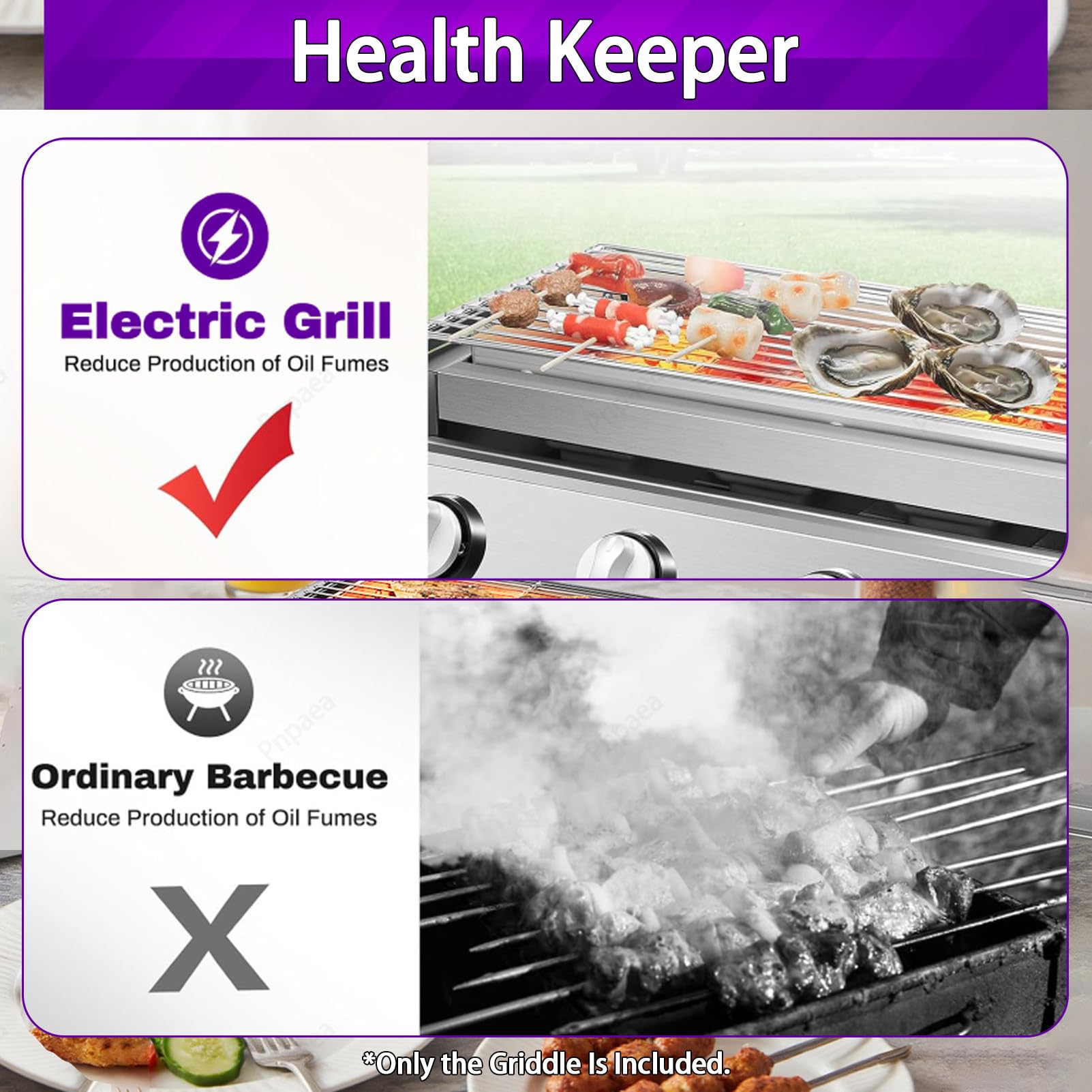 2-8 PalnikóW, Komercyjny Grill Gazowy Lpg, Elektryczny, Bezdymny Grill WewnęTrzny, Regulacja Temperatury, PrzenośNy Grill Na Piknik Na śWieżYm Powietrzu 6Burner