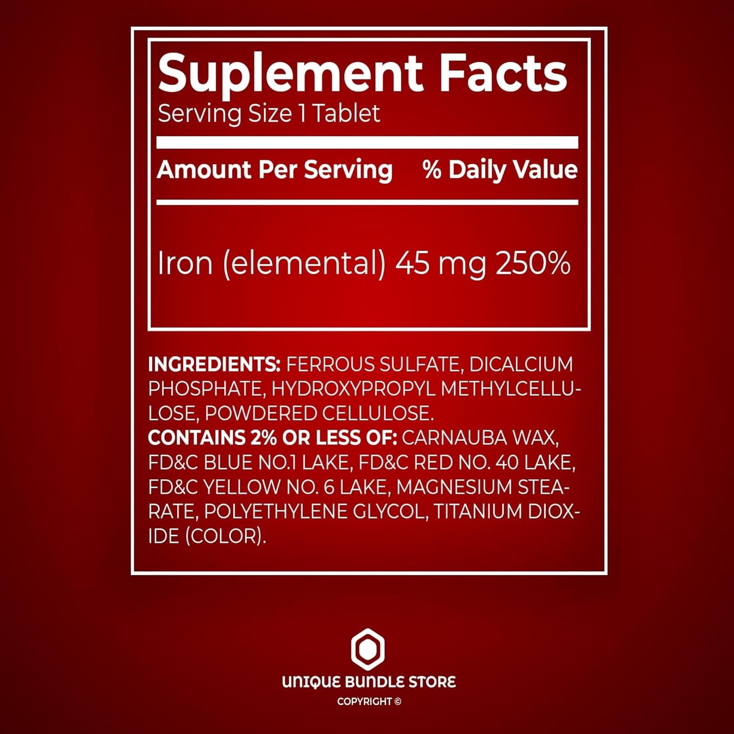 Iron Slow Release 45 mg – 30 Tablets, Gentle Iron Supplement for Women and Men, Iron Tablets Vegetarian Formula, Daily Mineral Supplement (Pack of 2)