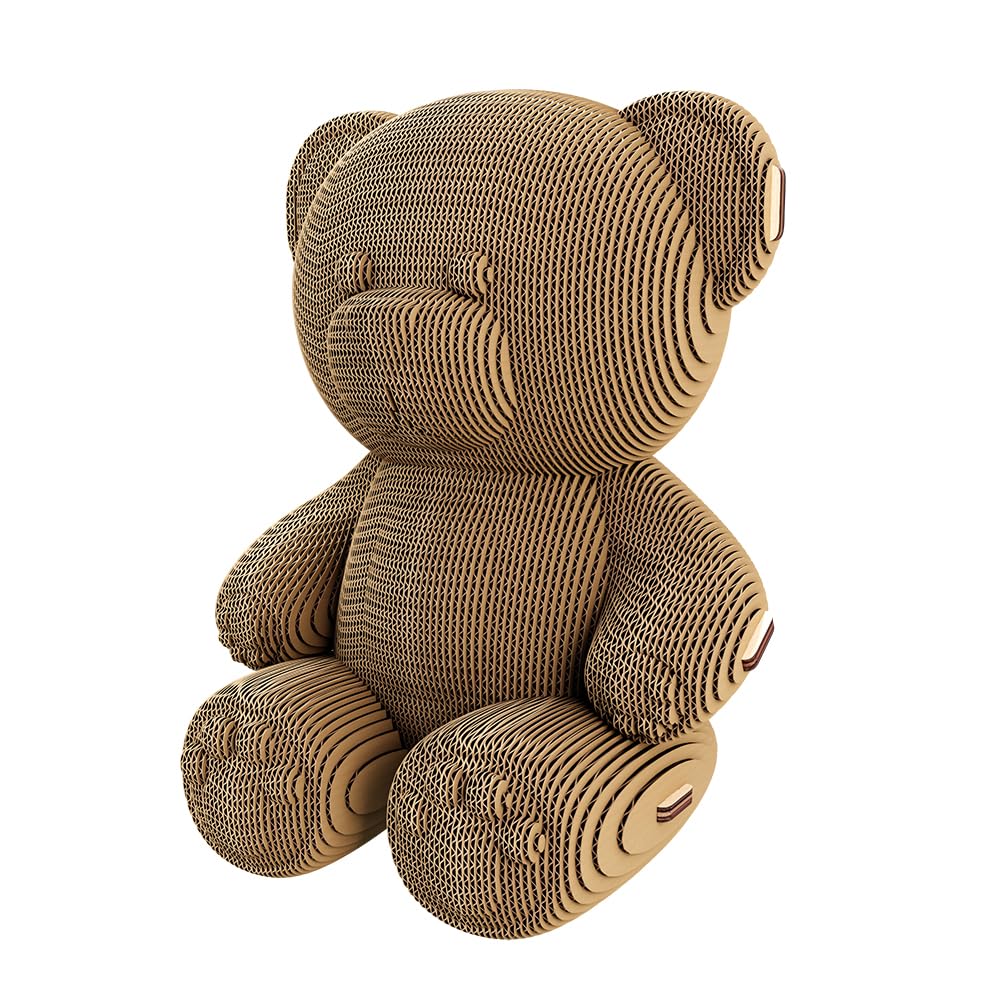 CARTONIC Teddybär 3D-Puzzle aus Karton – Skulptur-Bausatz