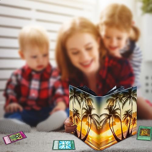 Miniatura 6 de BPQOJB Carpeta para tarjetas coleccionables, 4 bolsillos para tarjetas intercambiables, 320 bolsillos de doble cara, funda para tarjetas de tamaño