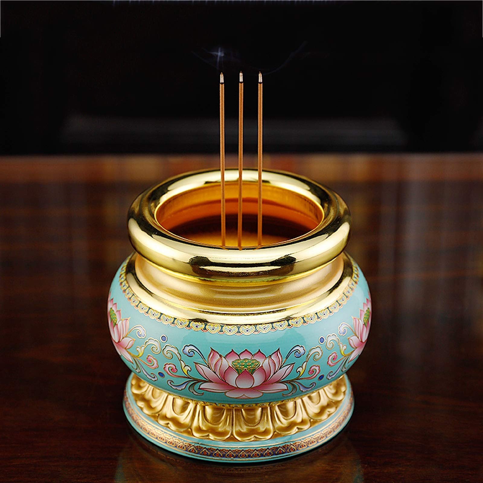 SUNESA Räucherstäbchenhalter Kupfer Weihrauchbrenner Reiner Kupfer Weihrauchbrenner for Buddha Haushalt Buddhistin Tempel Weihrauchbrenner Indoor Räucherstäbchen Halter