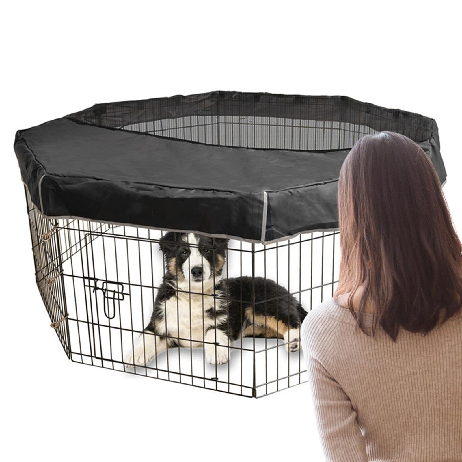 Copertura Superiore per Cani Portatile E Lavabile, Copertura Superiore in Rete Pieghevole, 24 Pollici