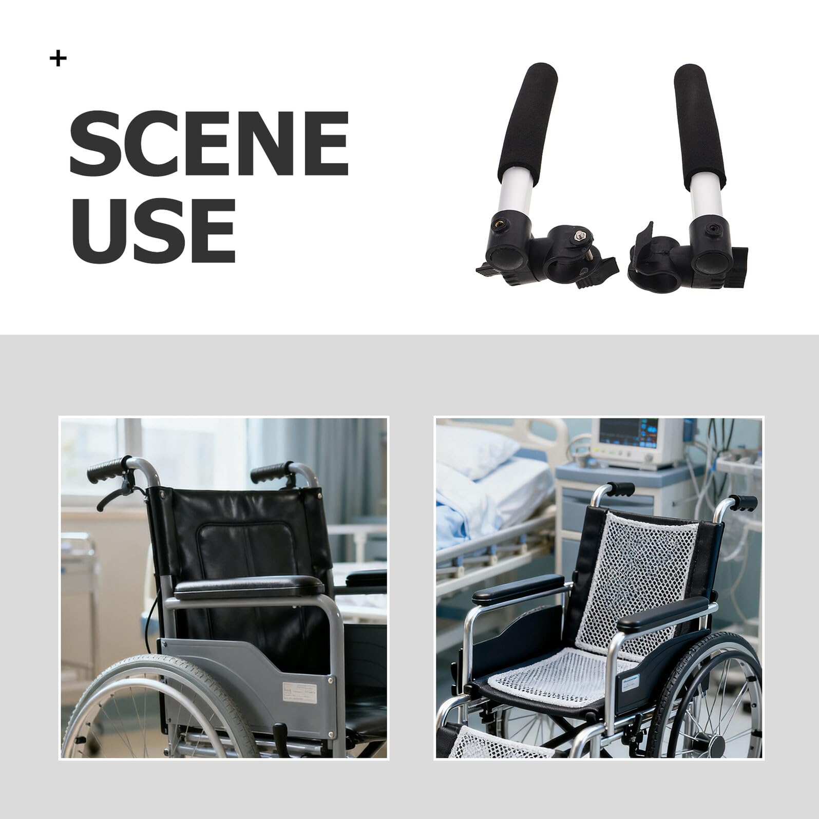 Anneome Extensores de Manijas para Silla de Ruedas de Acero Inoxidable, 1 Par, Barra de Extensión de 27,5 Cm para Reposapiés Ajustable, Compatibles Sillas Médicas y Andadores, Accesorios