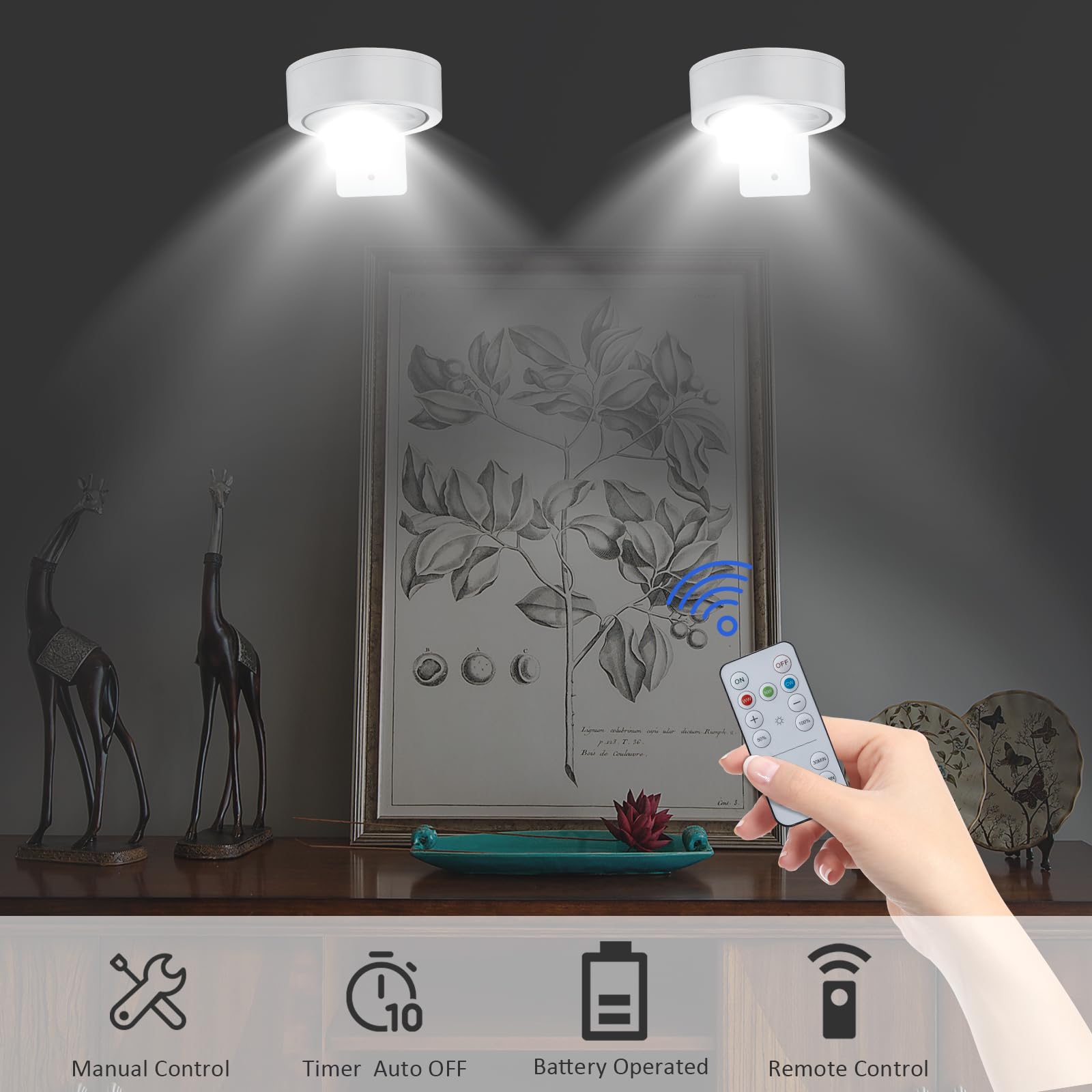 Snapklik.com : MIOBLUE 3Pack Picture Light Battery Operated Painting ...