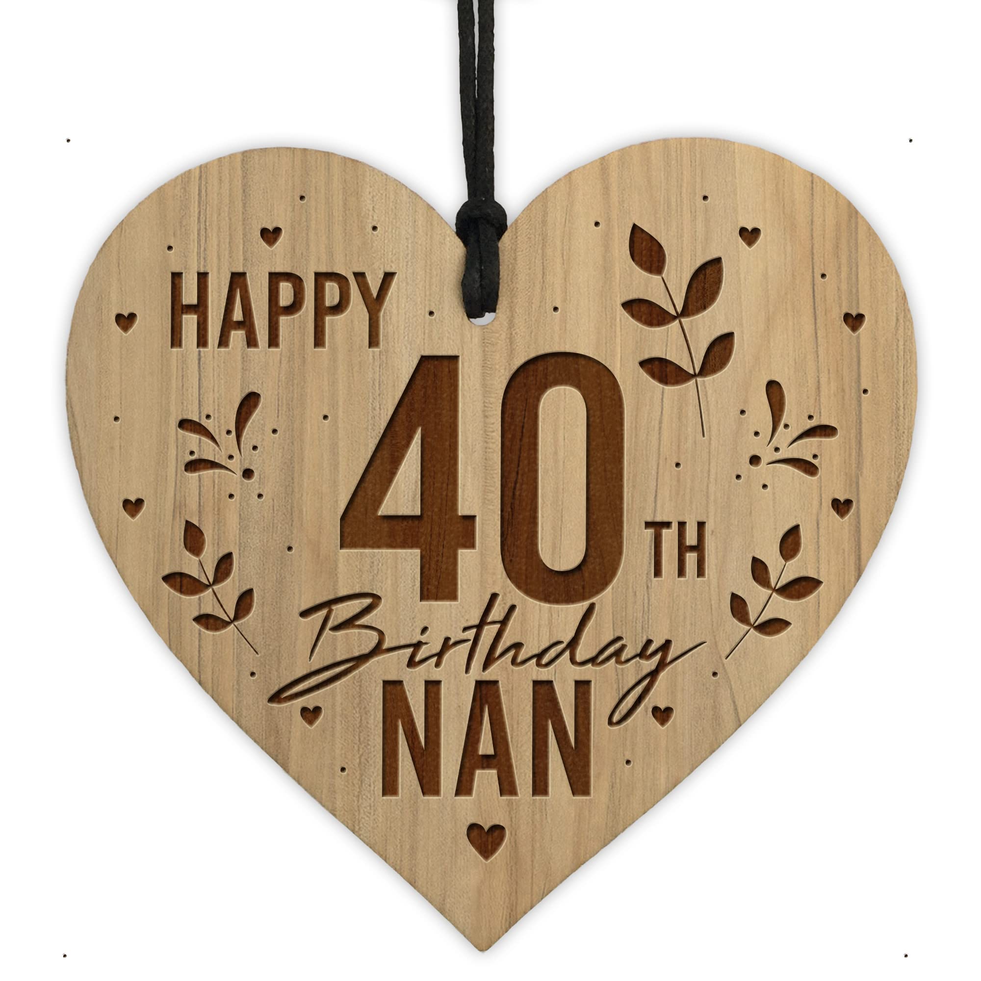 Red Ocean Nan Birthday Gifts Engraved Heart 40th 50th 60th 70th Birthday Gift For Nan From Granddaughter Grandson