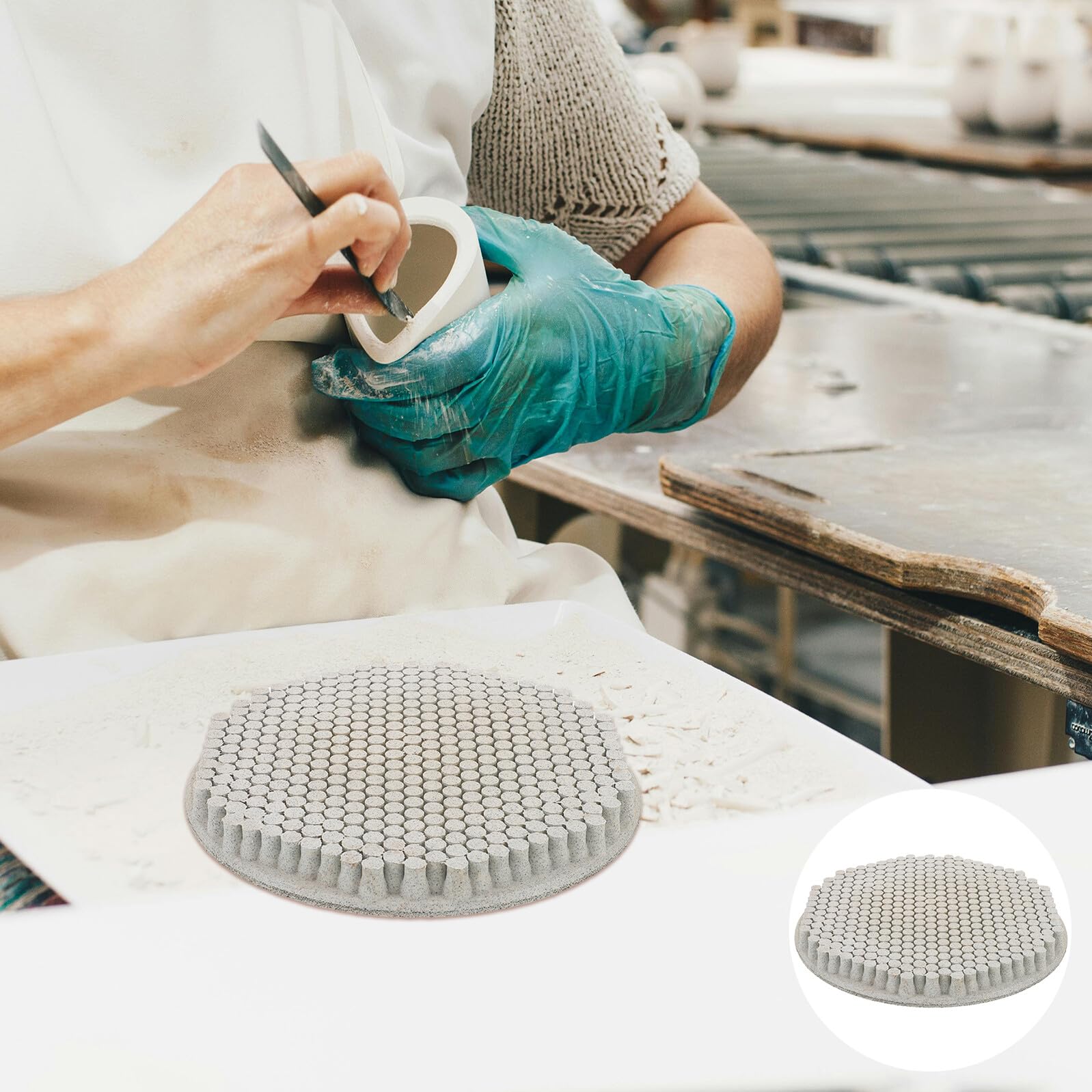 SHINEOFI segment szlifierki z podstawą ceramiczną akcesorium do młynka z podstawą ceramiczną ceramiczna tarcza szlifierska do spodu tarcza szlifierska Light Grey