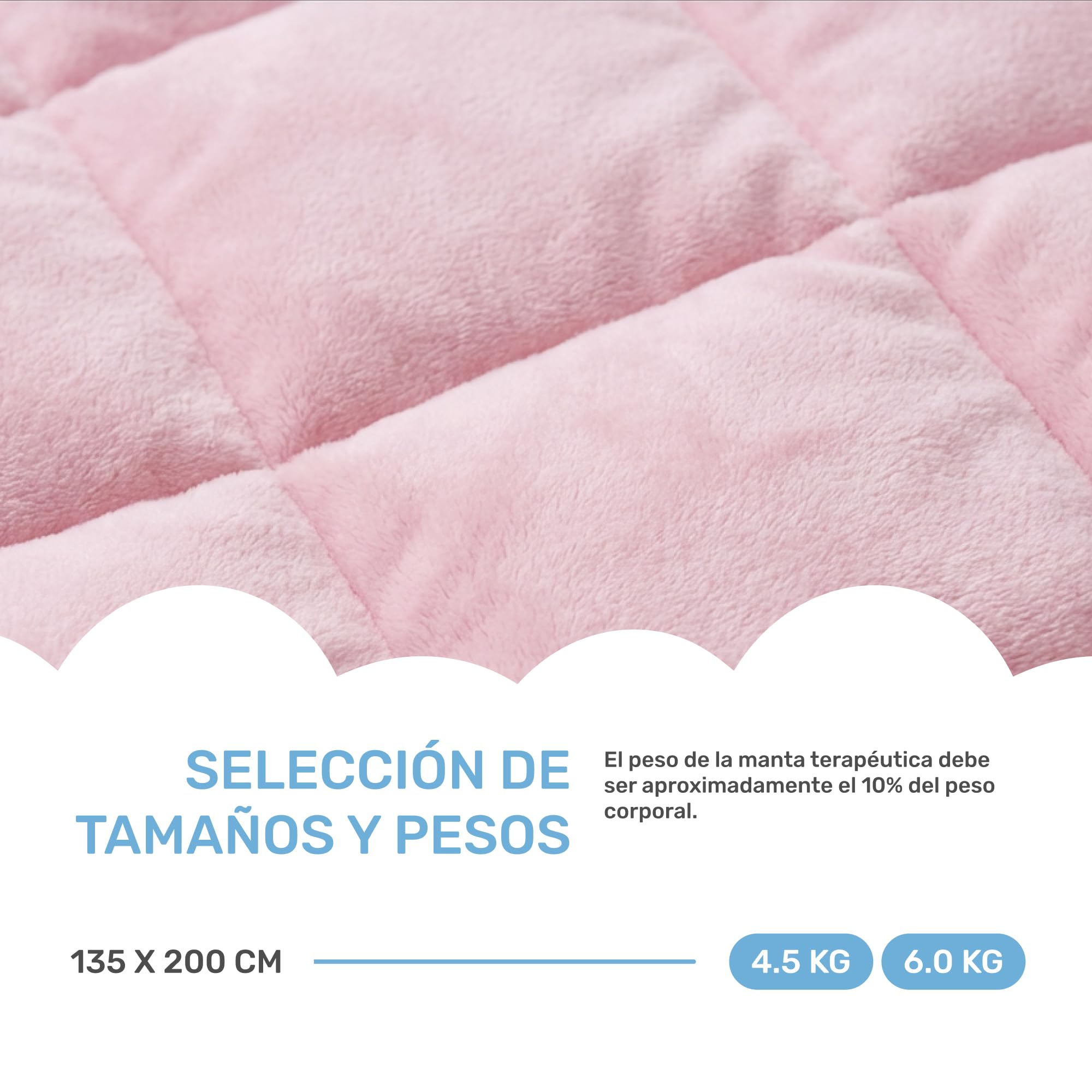Dailydream Manta terapéutica de peso | 135x200 | 6 kg | Rosa | de forro polar esponjoso | con relleno de cuentas de cristal | manta pesada para dormir | Manta terapéutica de peso | para cuerpos con