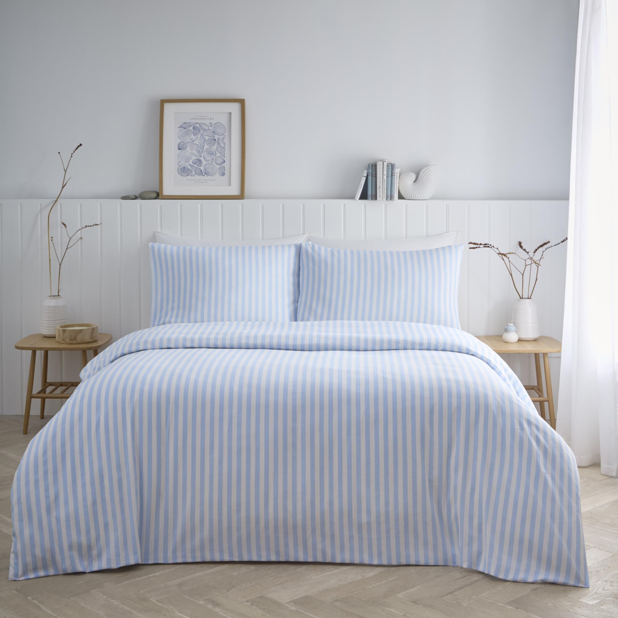 Portfolio Home King Size Duvet Cover Set - Blue - Cotton/Polyester Blend