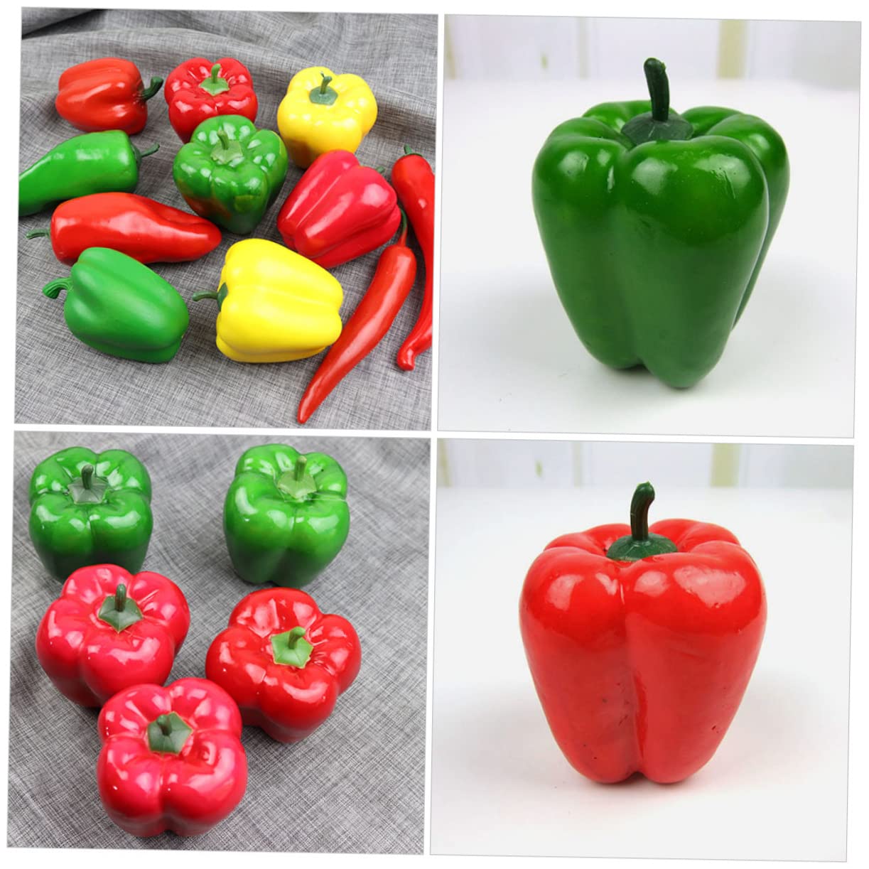 Woration 30Pcs Simulatie Kunstmatige Mini Paprika Levensechte Nep Hot Chili Foam Groente Props Craft Decoratie Voedsel Model Thuis Keukenkast Winkel Ornament