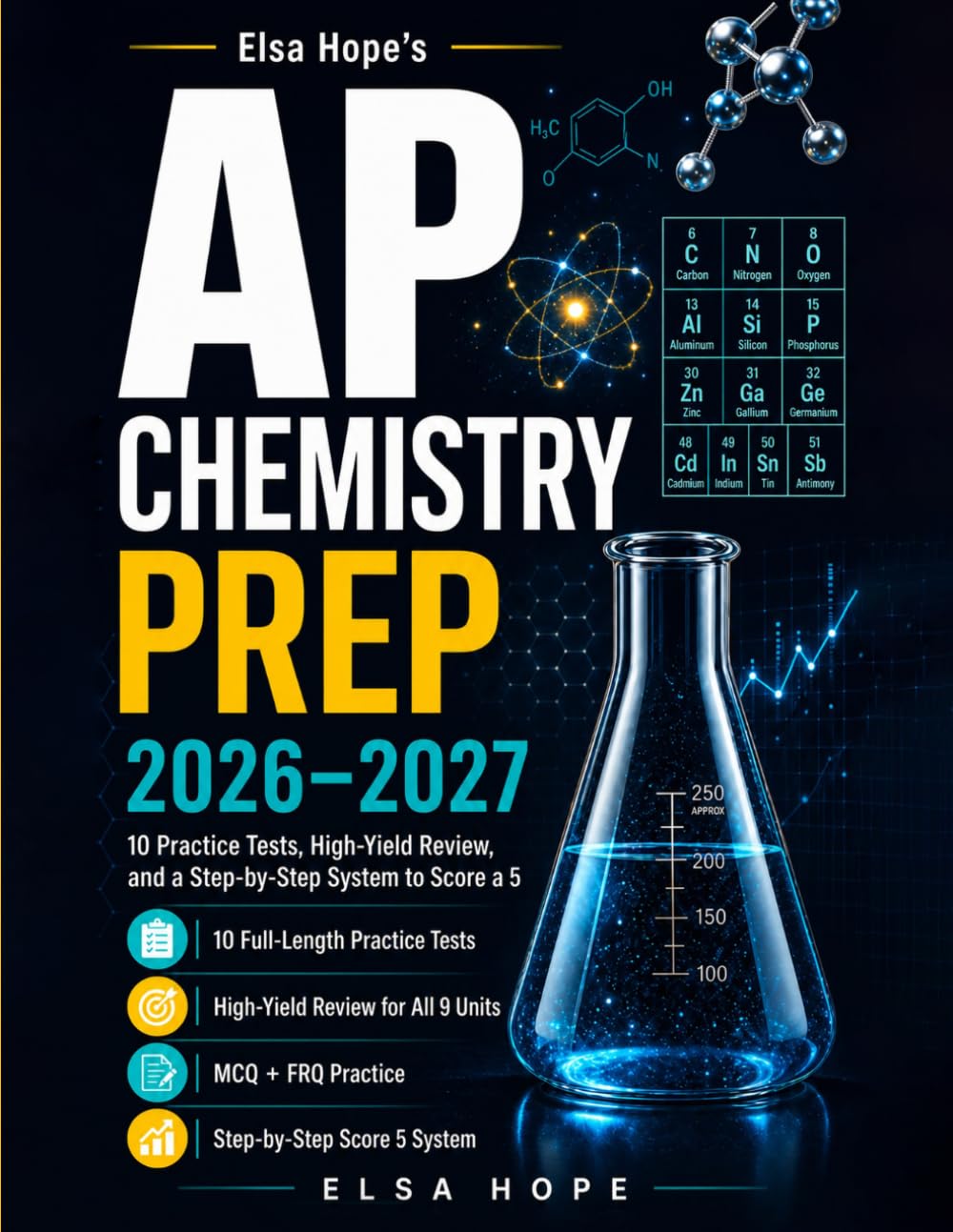 AP Chemistry Prep 2026-2027: 10 Practice Tests + Complete Review + Step-by-Step System to Score a 5