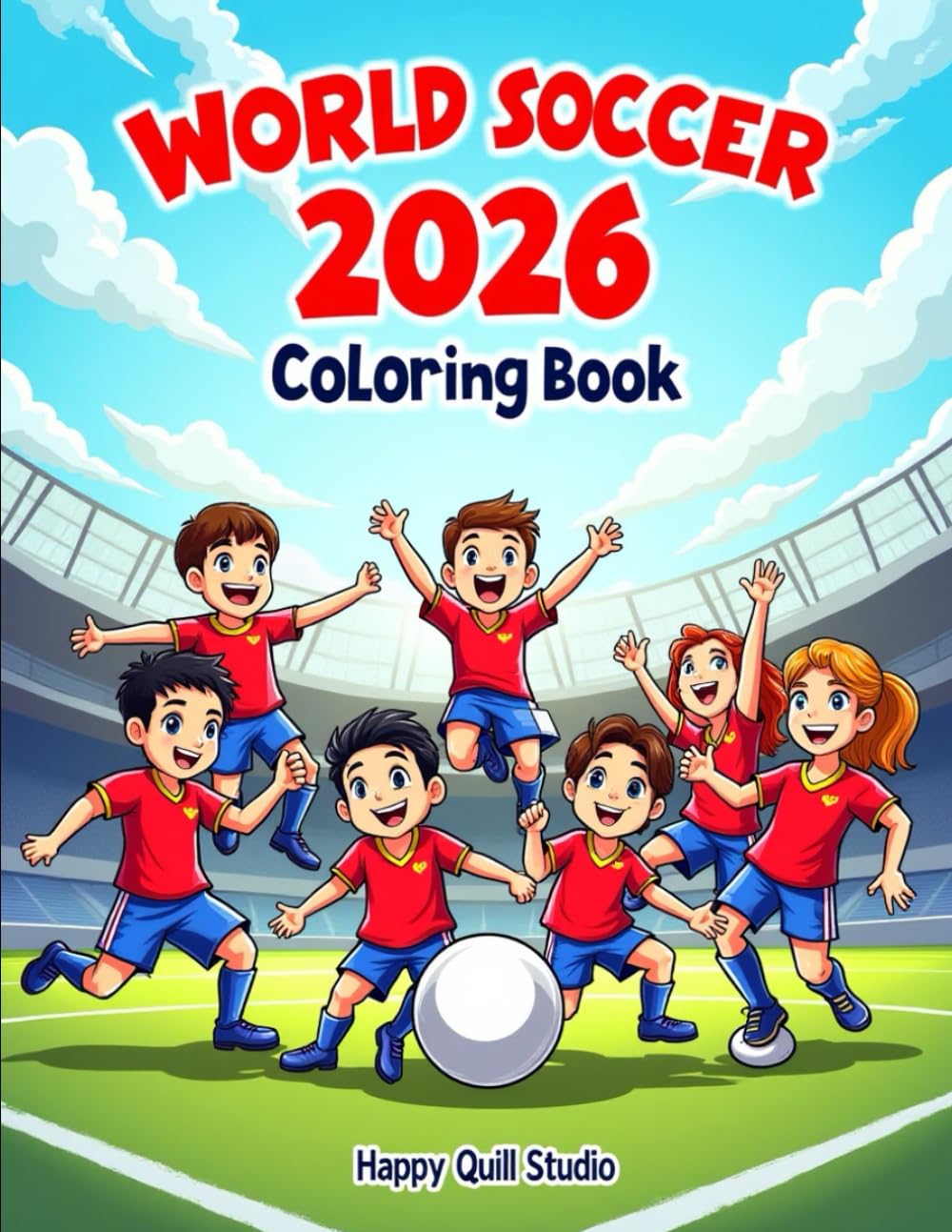 World Soccer 2026 Coloring Book: Celebrate the world’s biggest soccer tournament with players, fans, stadiums, and national pride