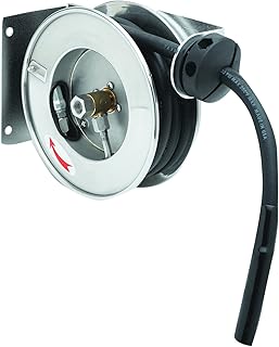 T&S Brass B-7102 Hose Reel, 3/8-Inch Id X 12-Feet Hose, Open, Stainless Steel