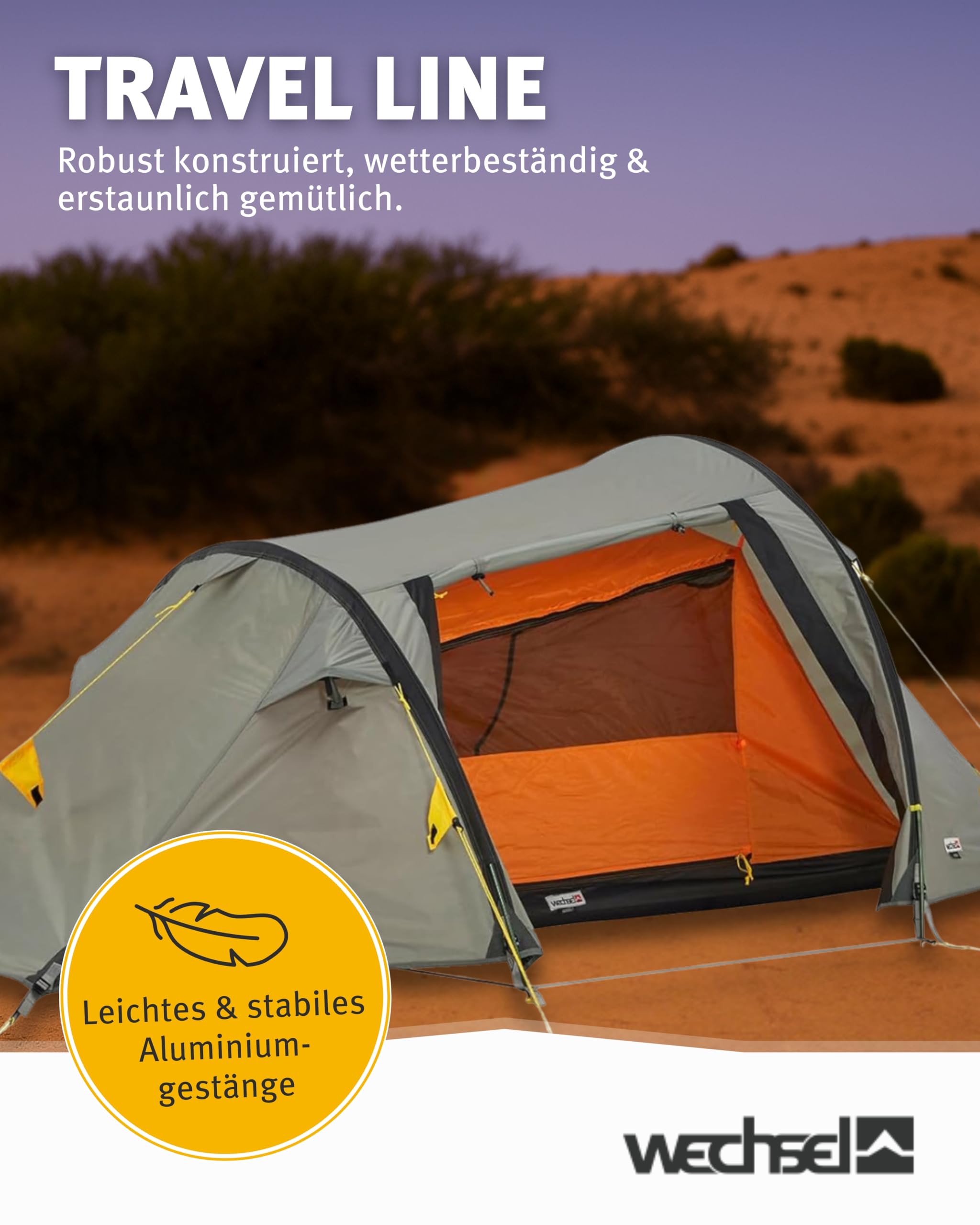Wechsel Trekkingzelt Aurora 1 I kompaktes Trekking-Zelt für 1 Person I schnell aufbaubar & transportabel I Outdoor-Einmannzelt ideal für Camping, Wandern & Radreisen