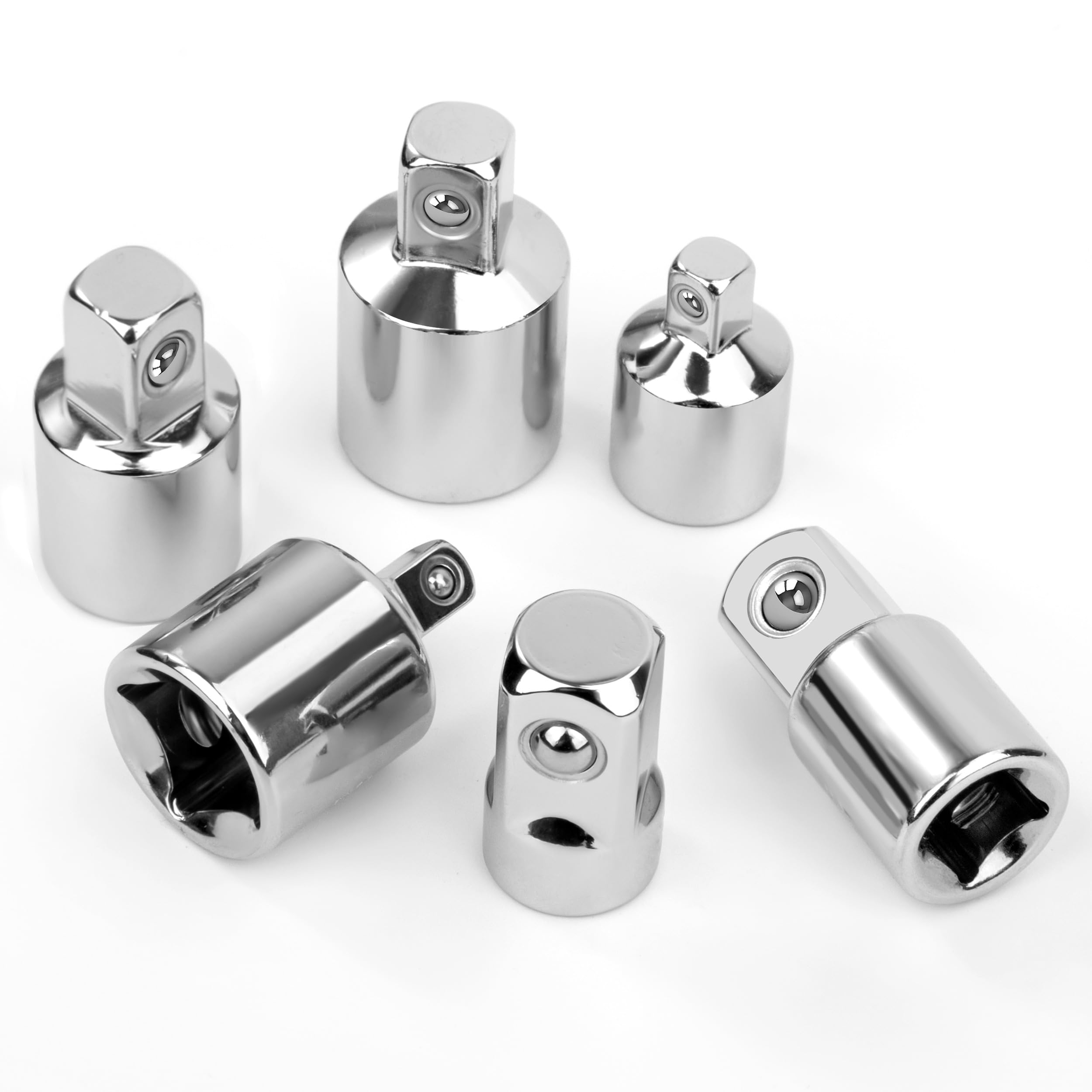 Socket Adapter Set, 6 Pieces Socket Adapters 1/2 Inch to 1/4 Inch, 3/8 Inch to 1/2 Inch, 1/4 Inch to 3/8 Inch, 1/2-3/8 Inch, 1/4-1/2 Inch, 3/8-1/4 Inch, Ratchet Adapter for Ratchets, Sockets, Ratchets