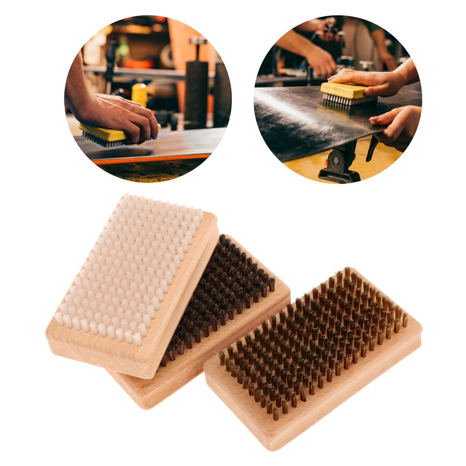 Sharplace Ensemble de 3 Brosse à Cire de Snowboard, Brosse à Cire de Ski, Brosse Nylon Confortable pour Planche de Ski, Brosse de Ski pour Fartage