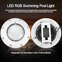 Vista 4 de Zerodis AC 12V 24W RGB 7 Color Piscina Brillante LED Luz Lámpara Subacuática con Control Remoto