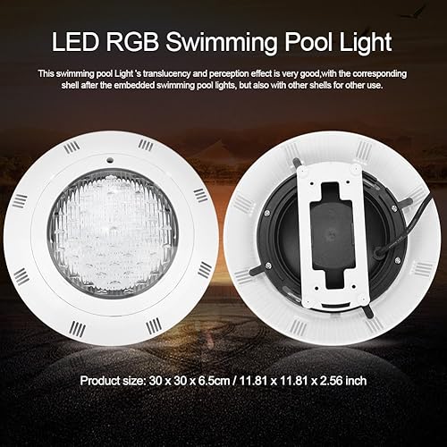 Miniatura 4 de Zerodis AC 12V 24W RGB 7 Color Piscina Brillante LED Luz Lámpara Subacuática con Control Remoto