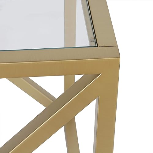 Miniatura 5 de Calix - Mesa auxiliar cuadrada de 20 pulgadas de ancho en latón