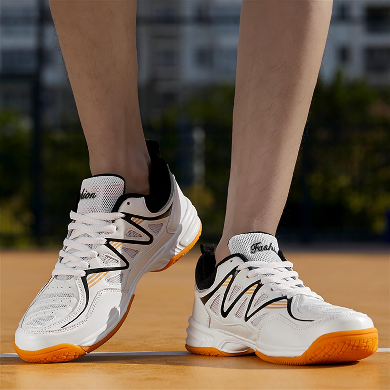 JiuQing Męskie buty do badmintona Wysokie buty do tenisa Pickleball Antypoślizgowe lekkie tenisówki do hal