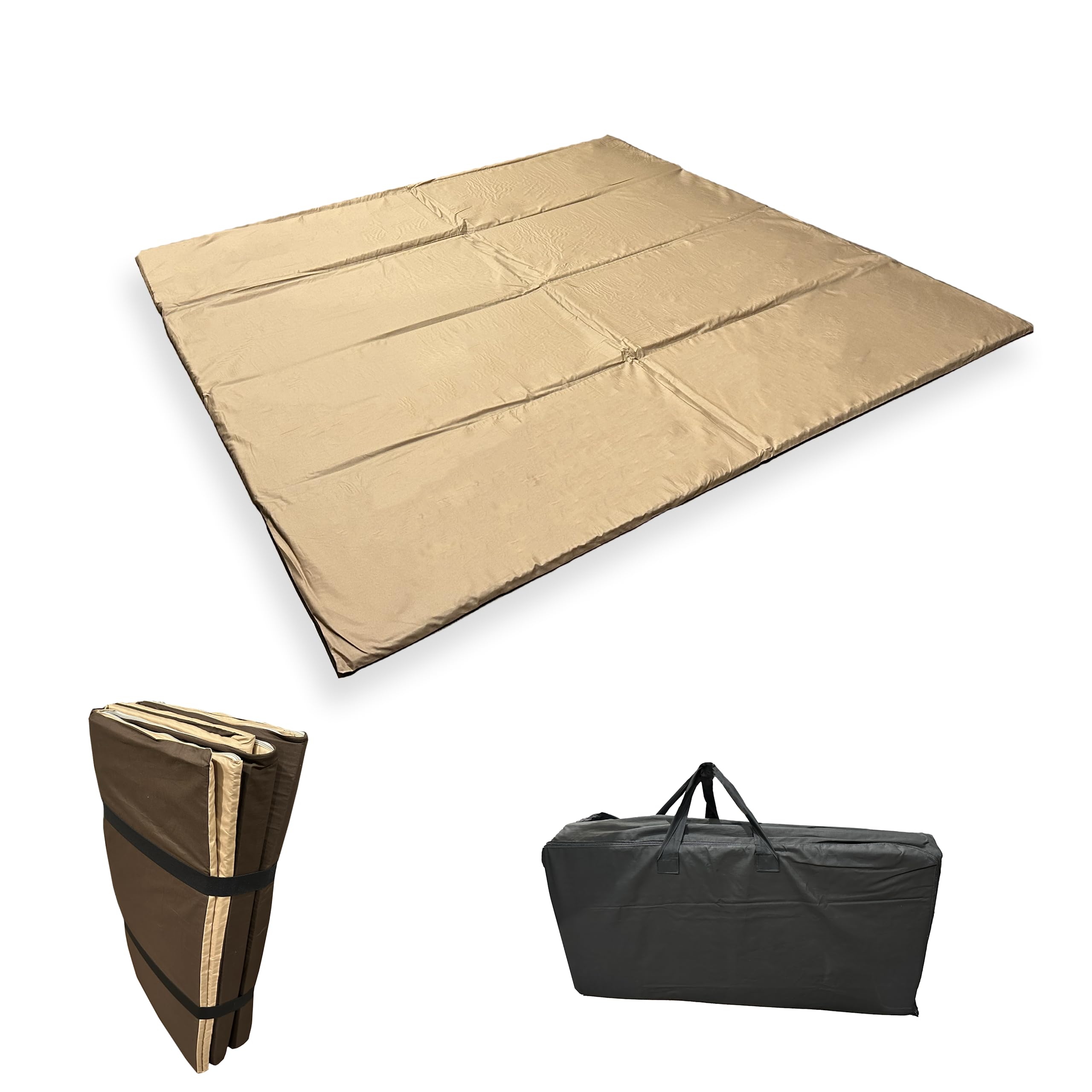 Tatami - Esterilla artesanal plegable para yoga, colchón para shiatsu hipoalergénico, futón transportable para operadores holísticos y masajes tailandeses - Lavable y desenfundable, fabricada en